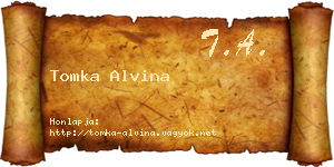 Tomka Alvina névjegykártya